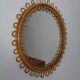 Small Filigree Italian Bamboo Mirror, 1950s