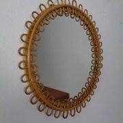 Small filigree Italian bamboo mirror, 1950s