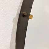 Mid-Century Modern Brass and Steel Drop-Shaped Mirror, Italy, 1970s