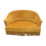 Velvet fringed sofa