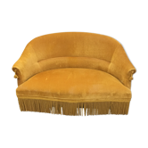 Velvet fringed sofa