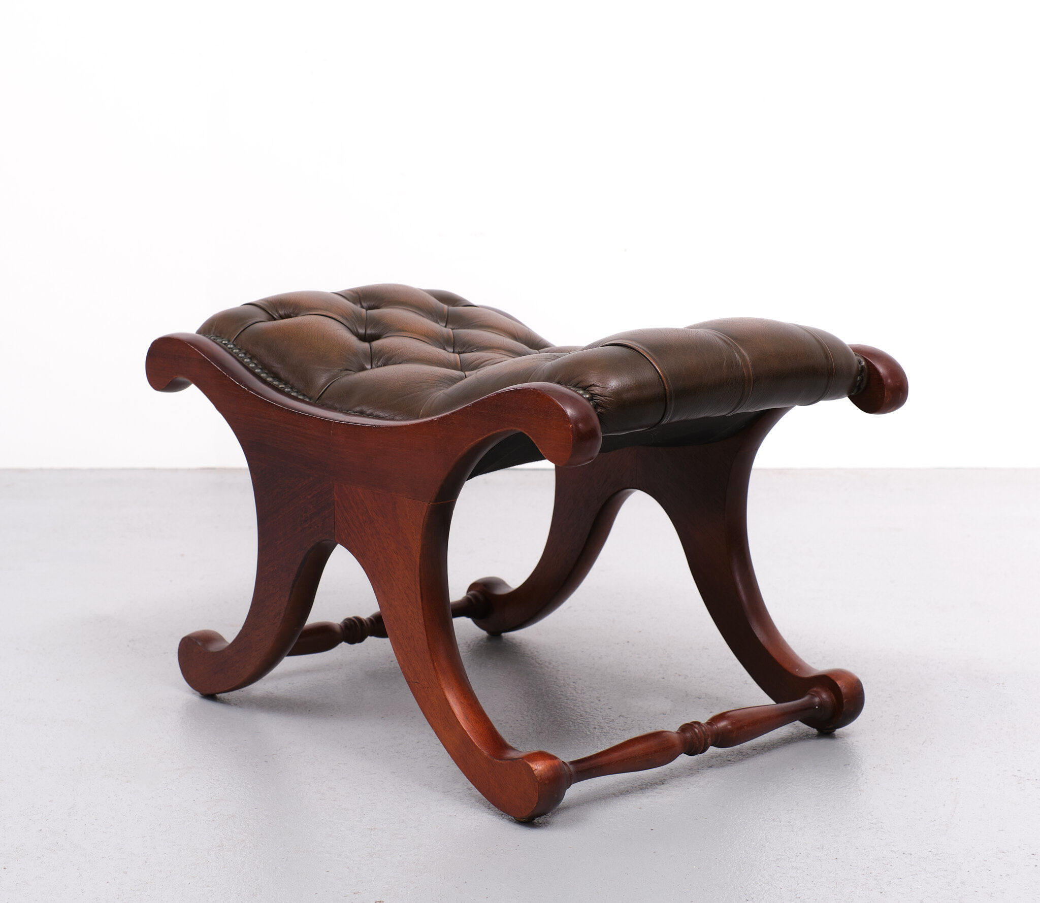 Chesterfield Mahogany Ottoman, England