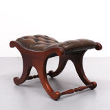 Chesterfield Mahogany Ottoman, England