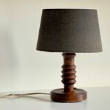 Vintage Charles Dudouyt Style Wooden Lamp