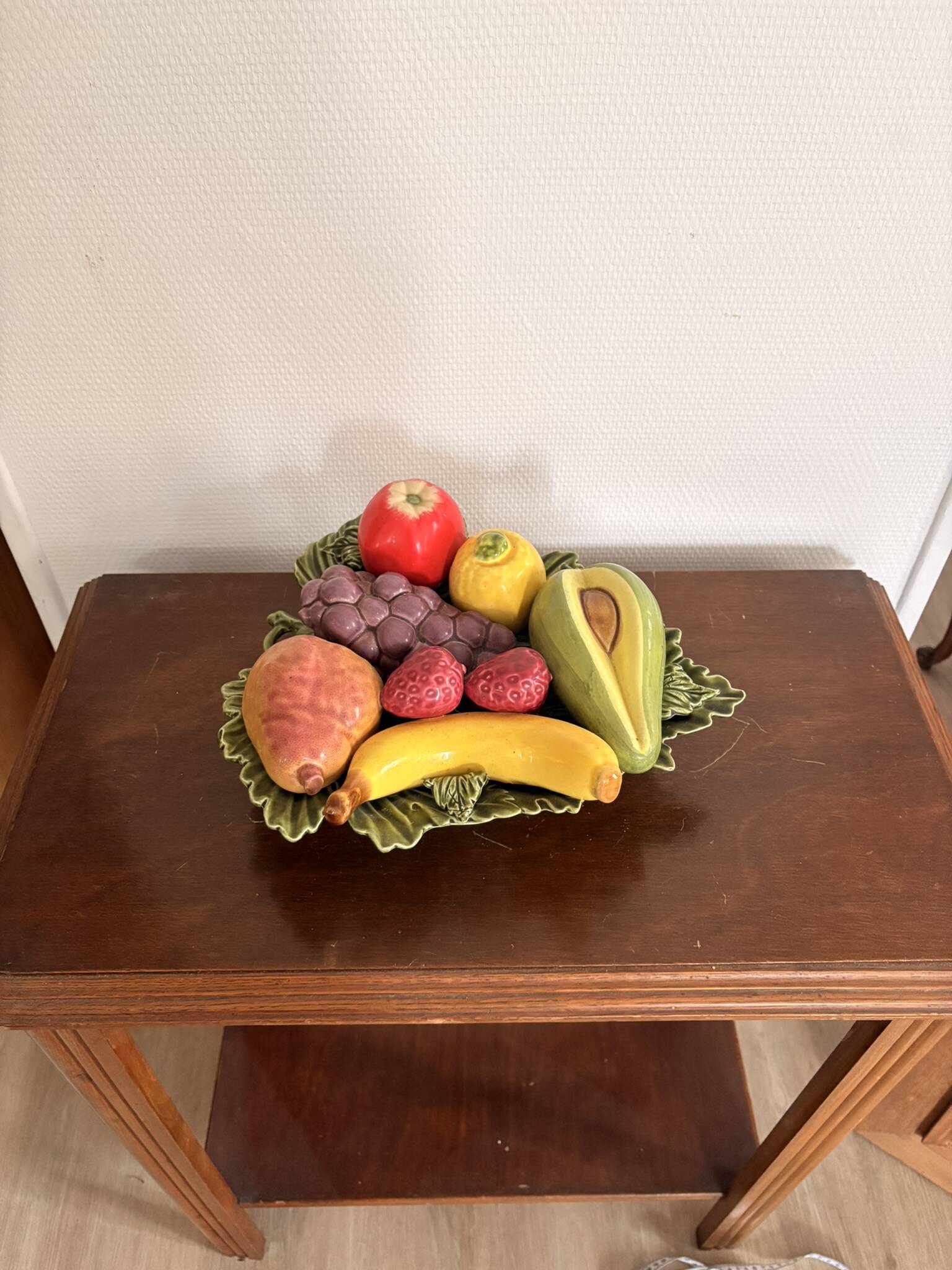 Old Basket Plate Fruit Bowl ceramic Barbotine