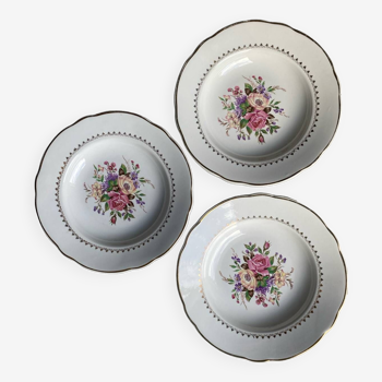 Assiettes creuses à fleurs Lunéville e