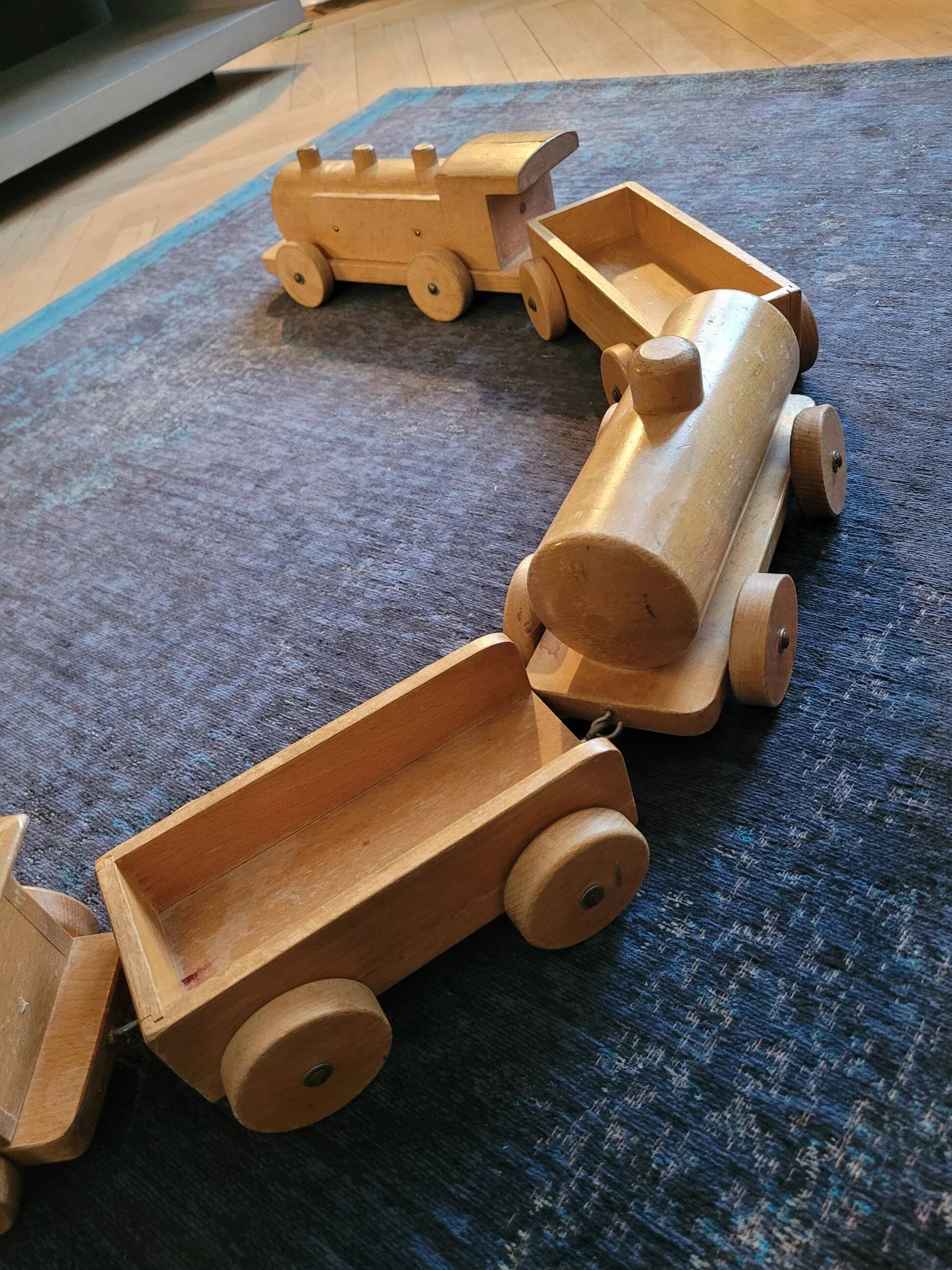 Train en bois ancien - jouet en hêtre