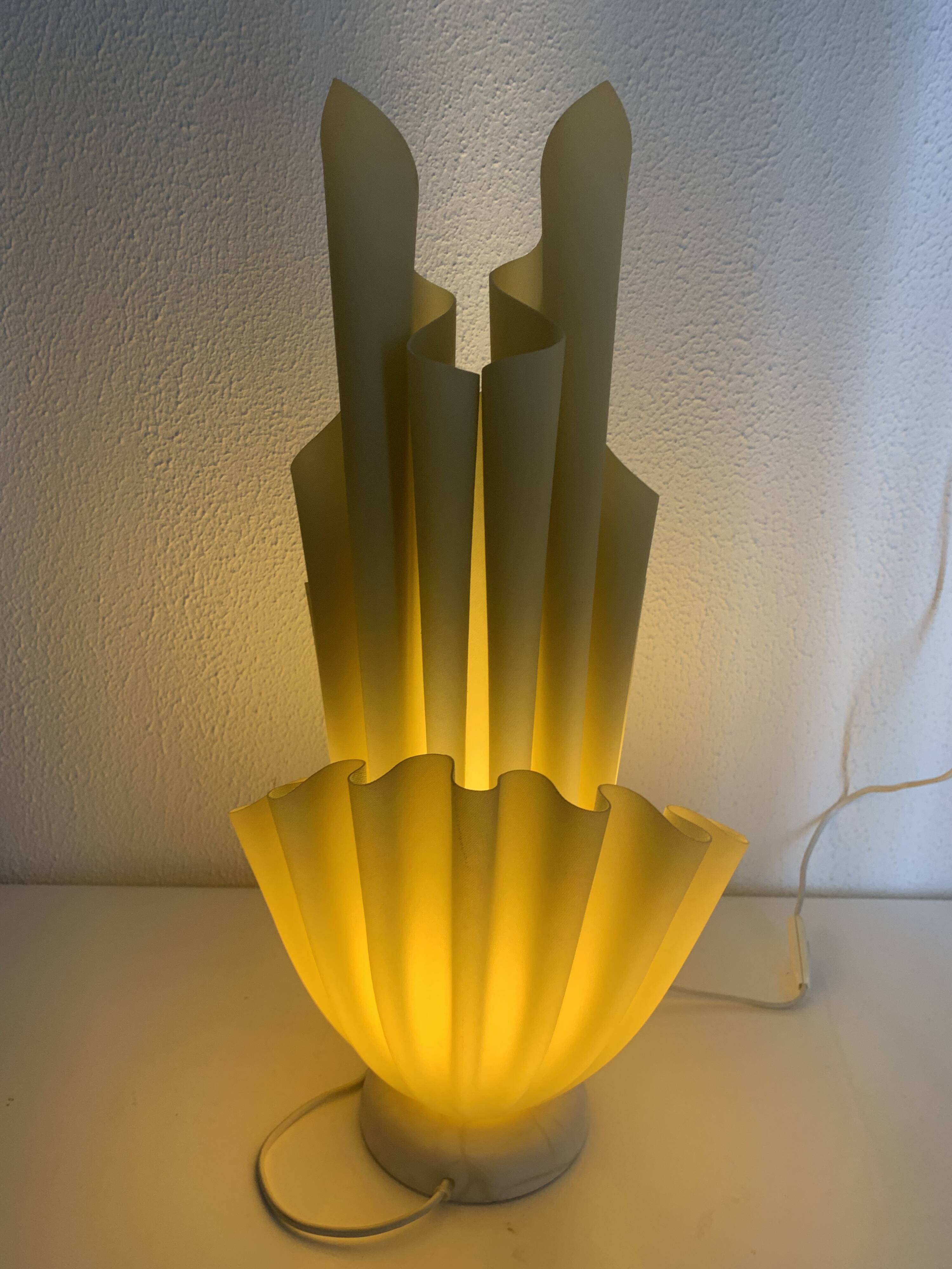 Vintage 1970 Georgia Jacob Corolle lamp, yellow flave - 51 cm