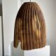 Large suspension or lampshade in organic natural teak, tubular H40 D30.