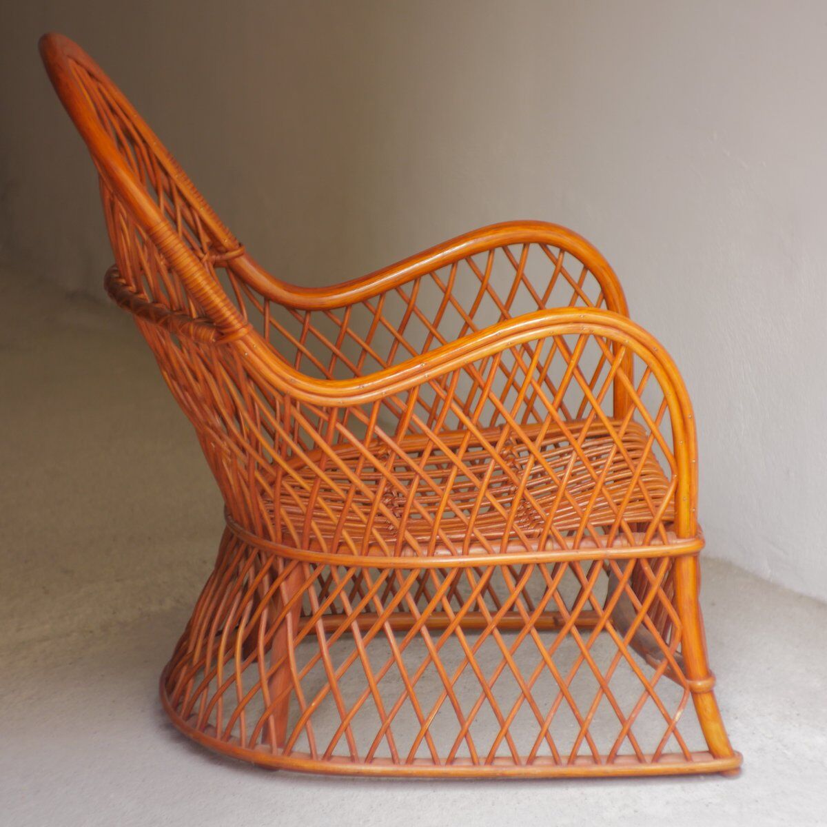 Wicker armchairs by Gervasoni, Italy, 1970s, set of 2.