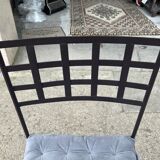 Set of 4 wrought iron chairs with seat cushions