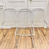 Set of 4 vintage chrome chairs