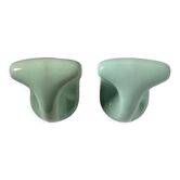 Pastel green porcelain hooks
