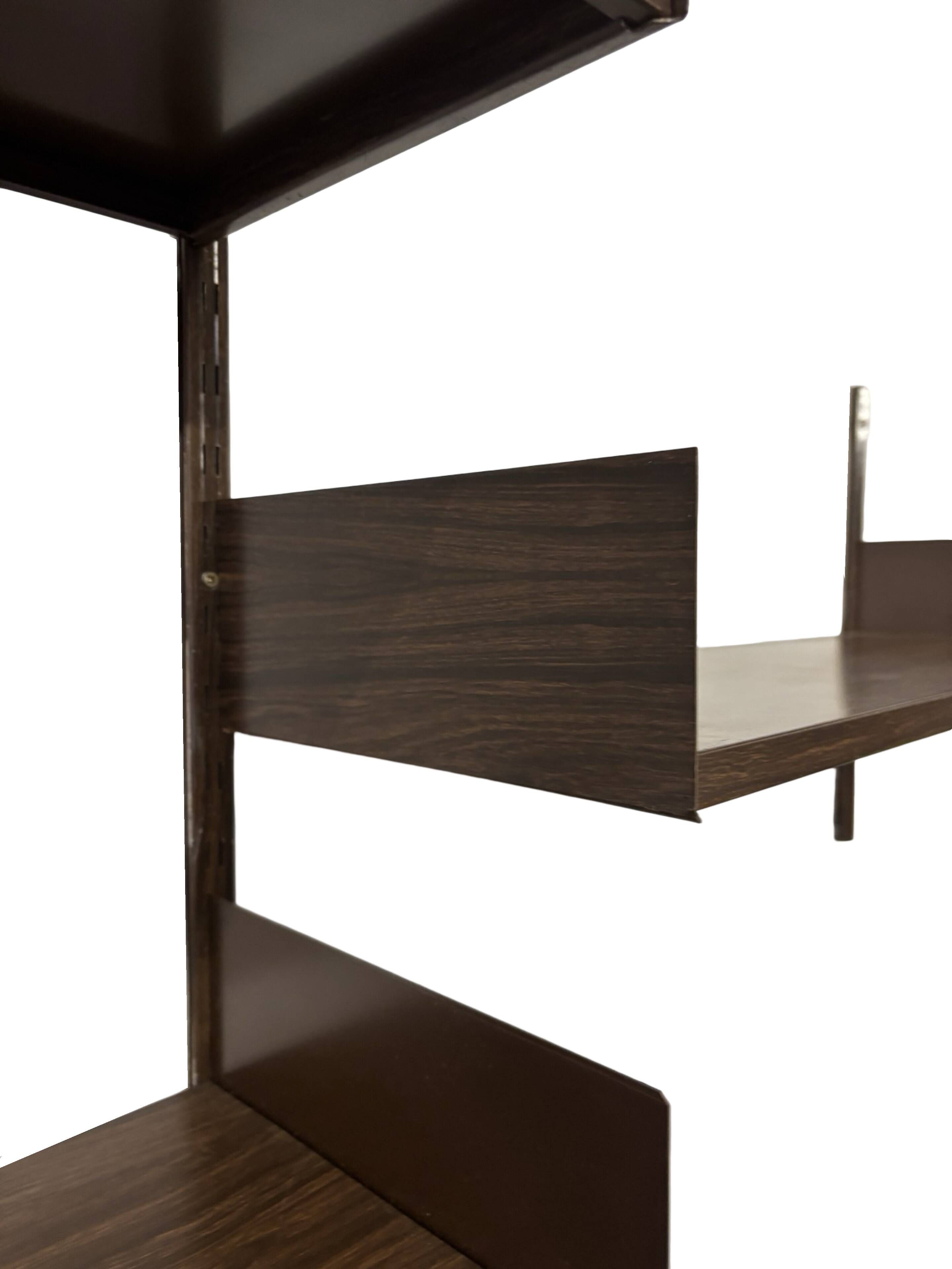 Étagère murale vintage en bois et métal, Danemark
