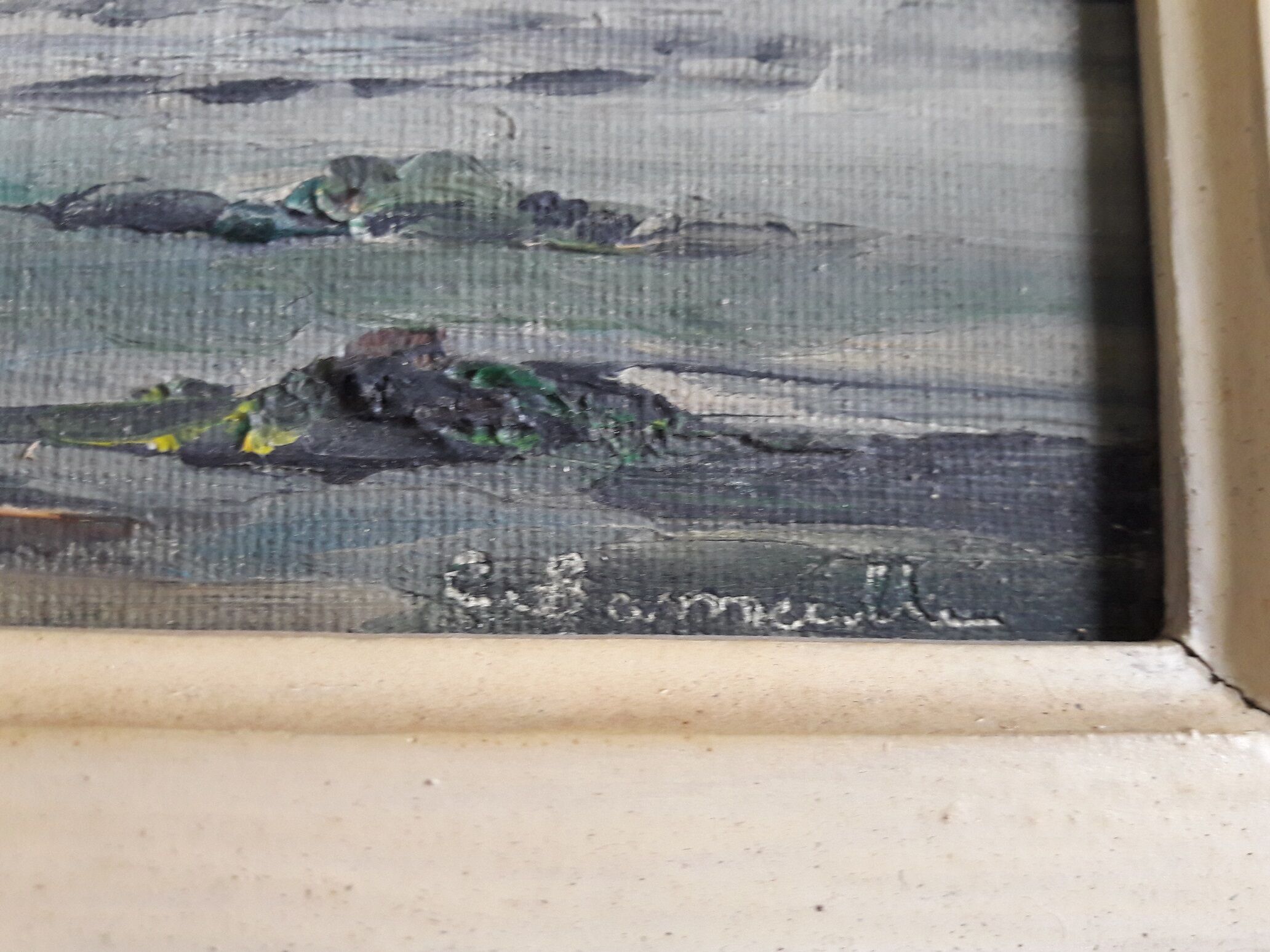 Signed marine painting