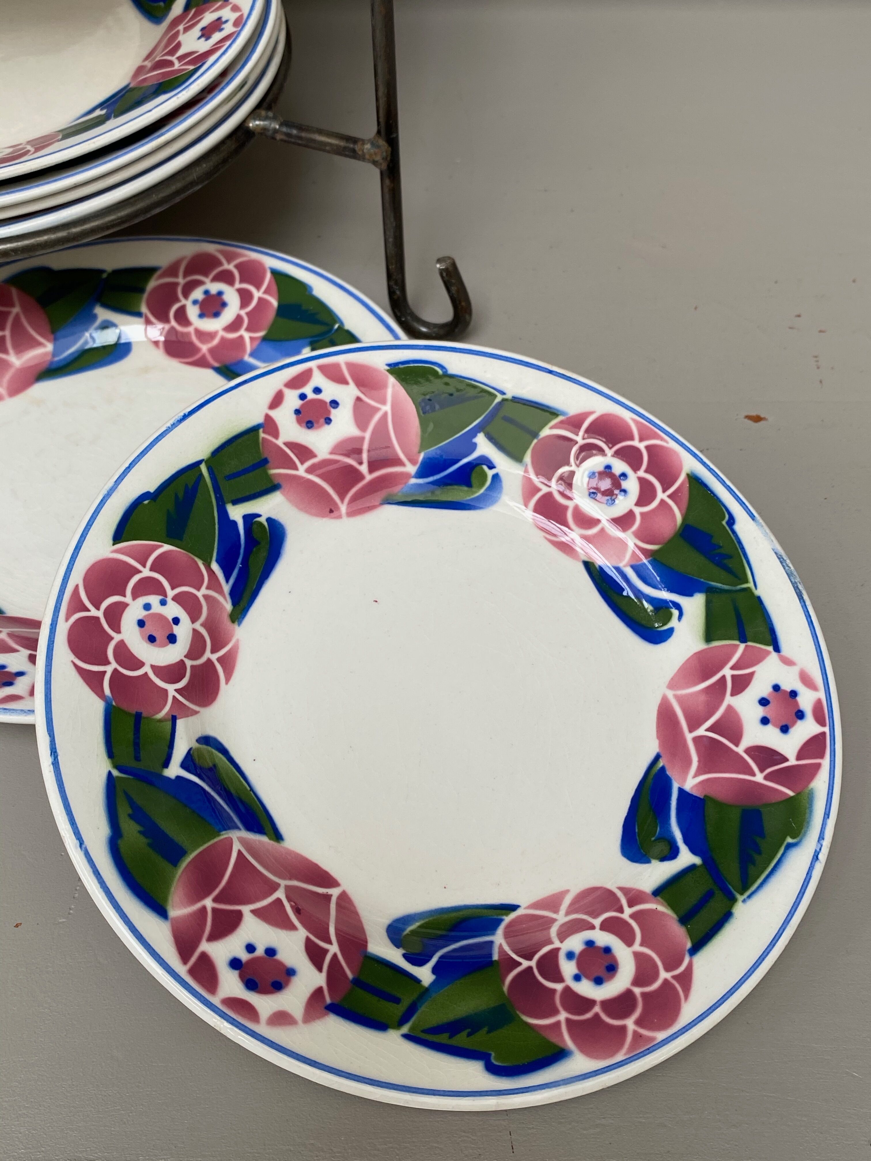 Set of 7 old earthenware plates hbcm