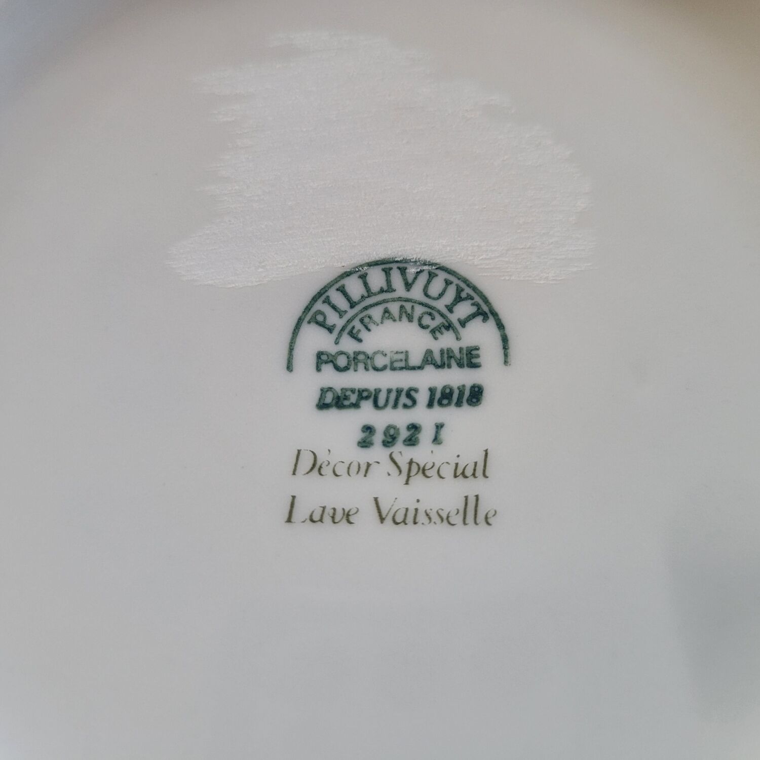 Pillivuyt Porcelain Butter Dish with Geometric Design