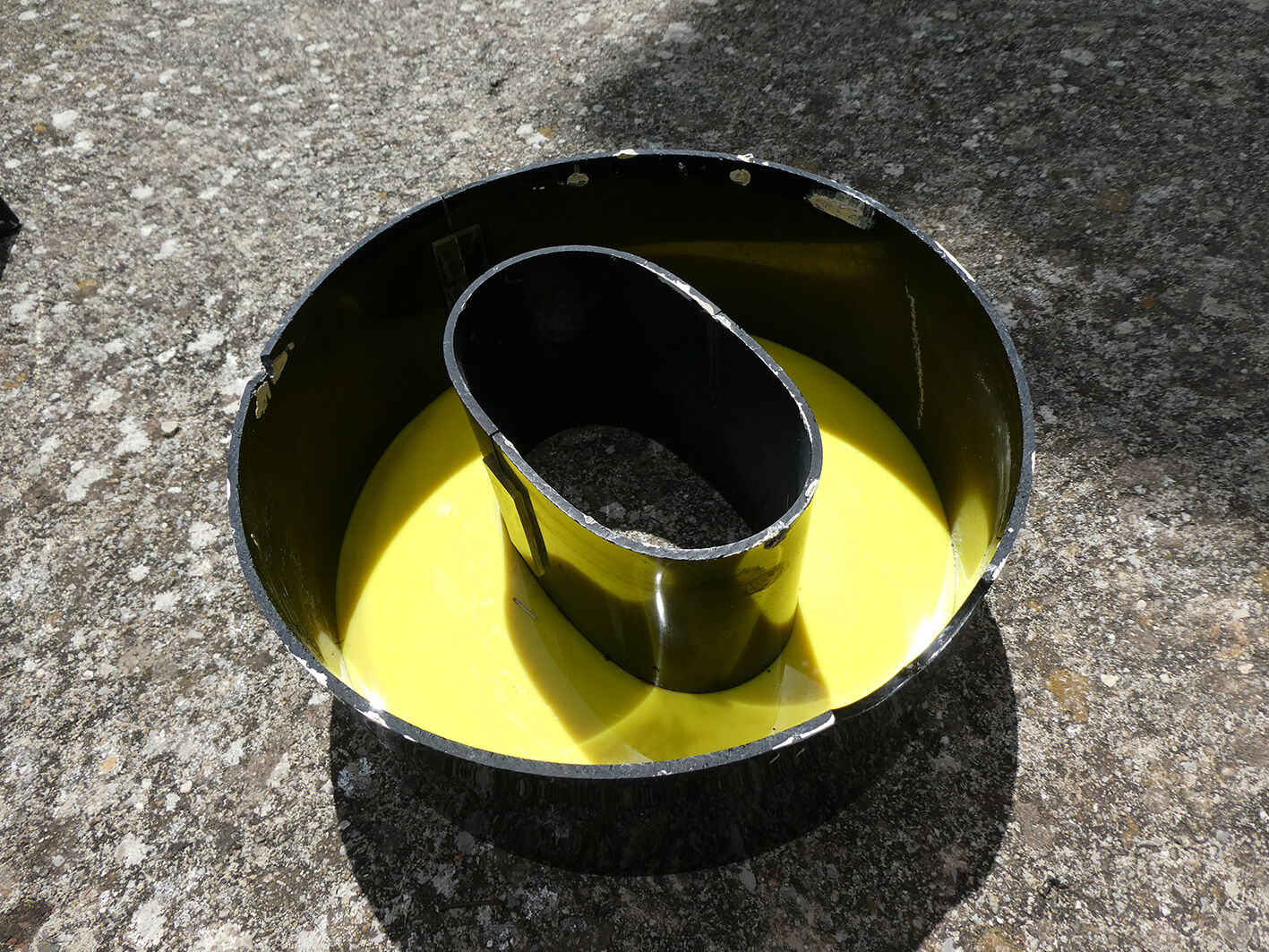 Yellow and black industrial sign "O" letter
