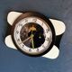Vintage formica clock rectangular silent wall pendulum "Carrez black white"