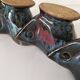 4 sculptural stoneware cups by Philippe Monroig