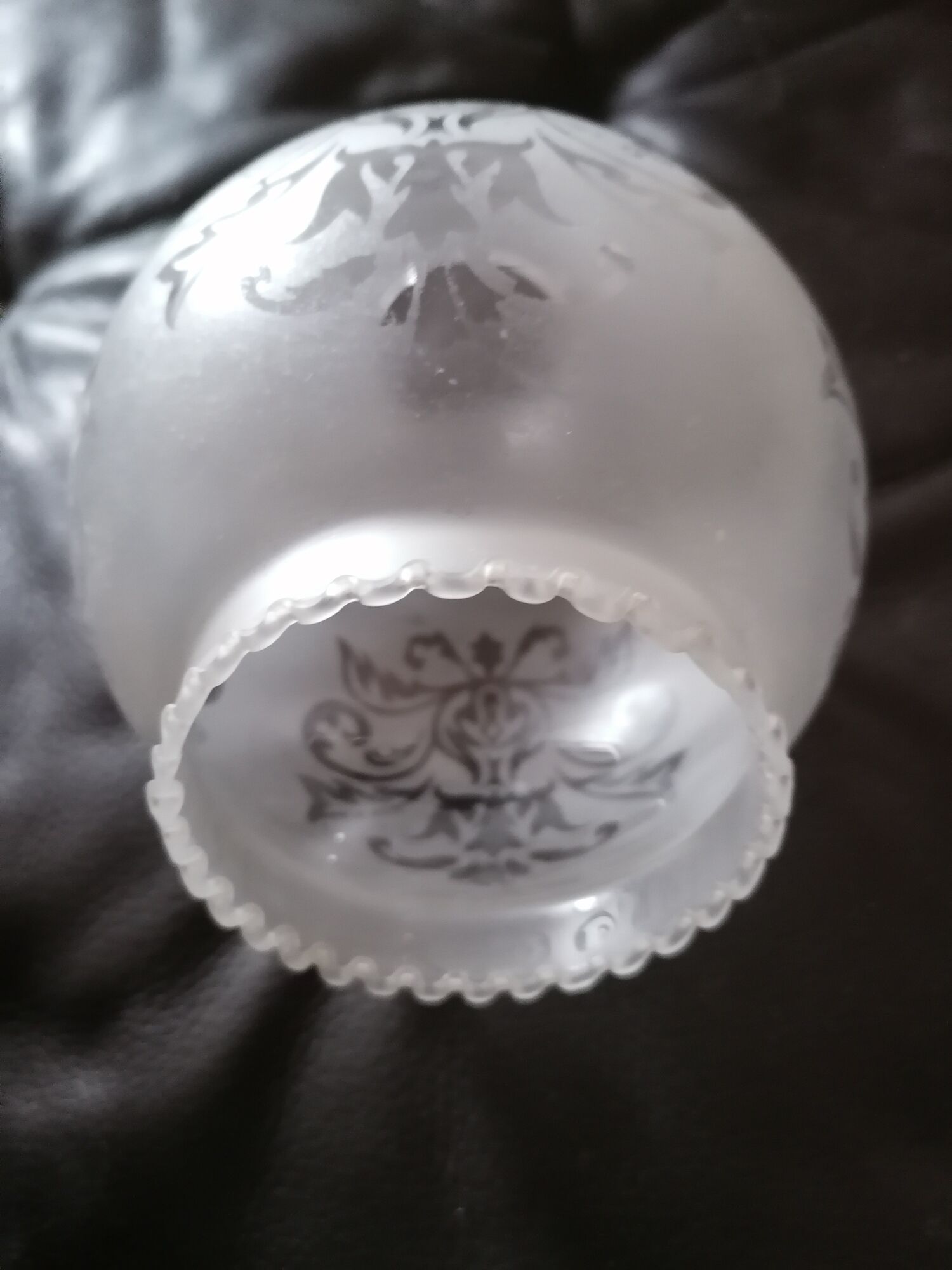 Globe tulip lampshade frosted engraved glass