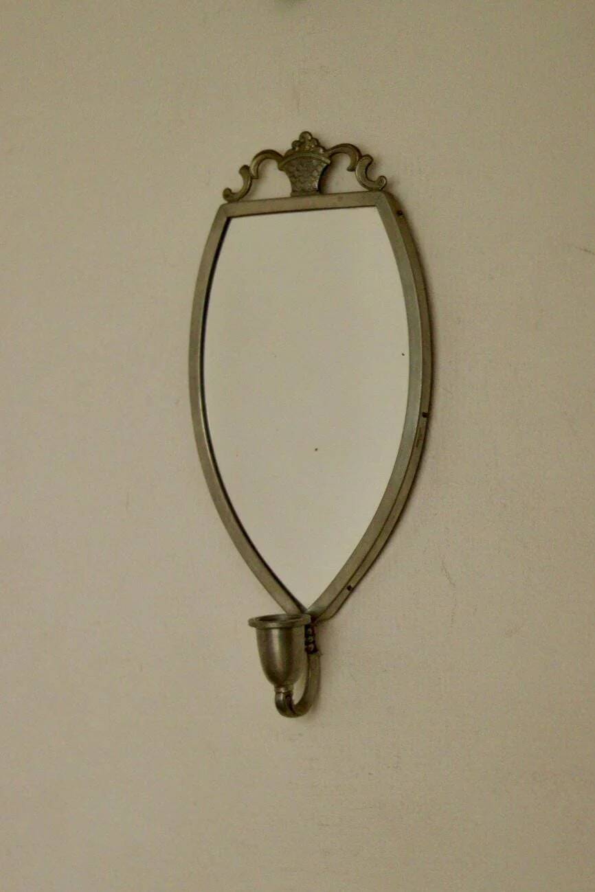 Pair of vintage mirror sconces in tin