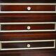 Pair of Mahogany Nightstands with White Carrara Marble in Louis XVI Style