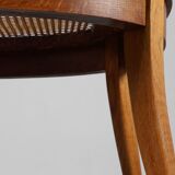 French Neoclassical Oak Chair with Wicker Seat, Late 19th Century