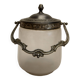 Ancien pot à biscuit verre soufflé opaque collection cuisine bonbonnière