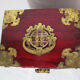 Wooden jewelry box adorned with Chinese jade plates