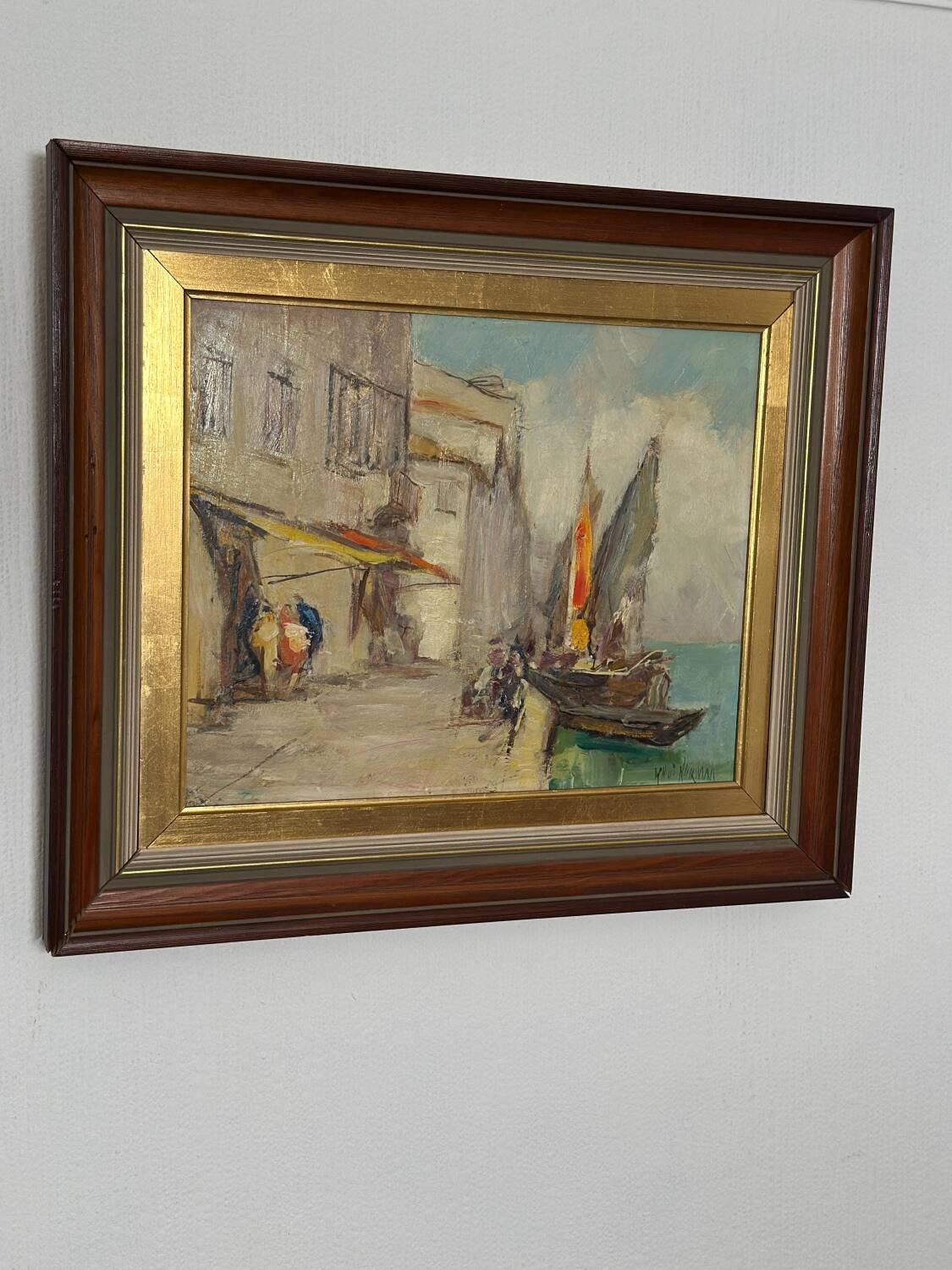 Swedish Oil on Panel – “Venice” by Knut Norman – Vintage & Framed