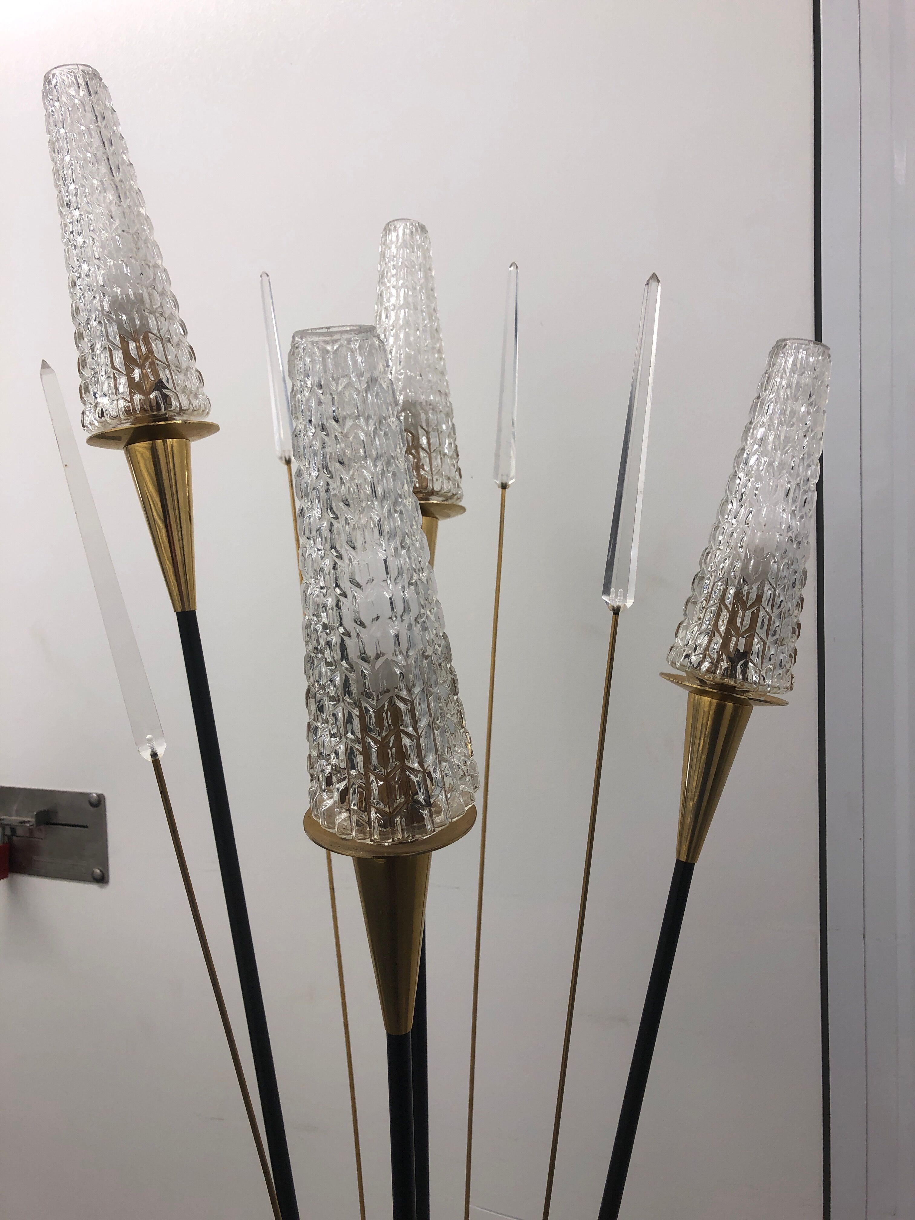 Lampadary with wheat sheaves by René Mathieu circa 1960