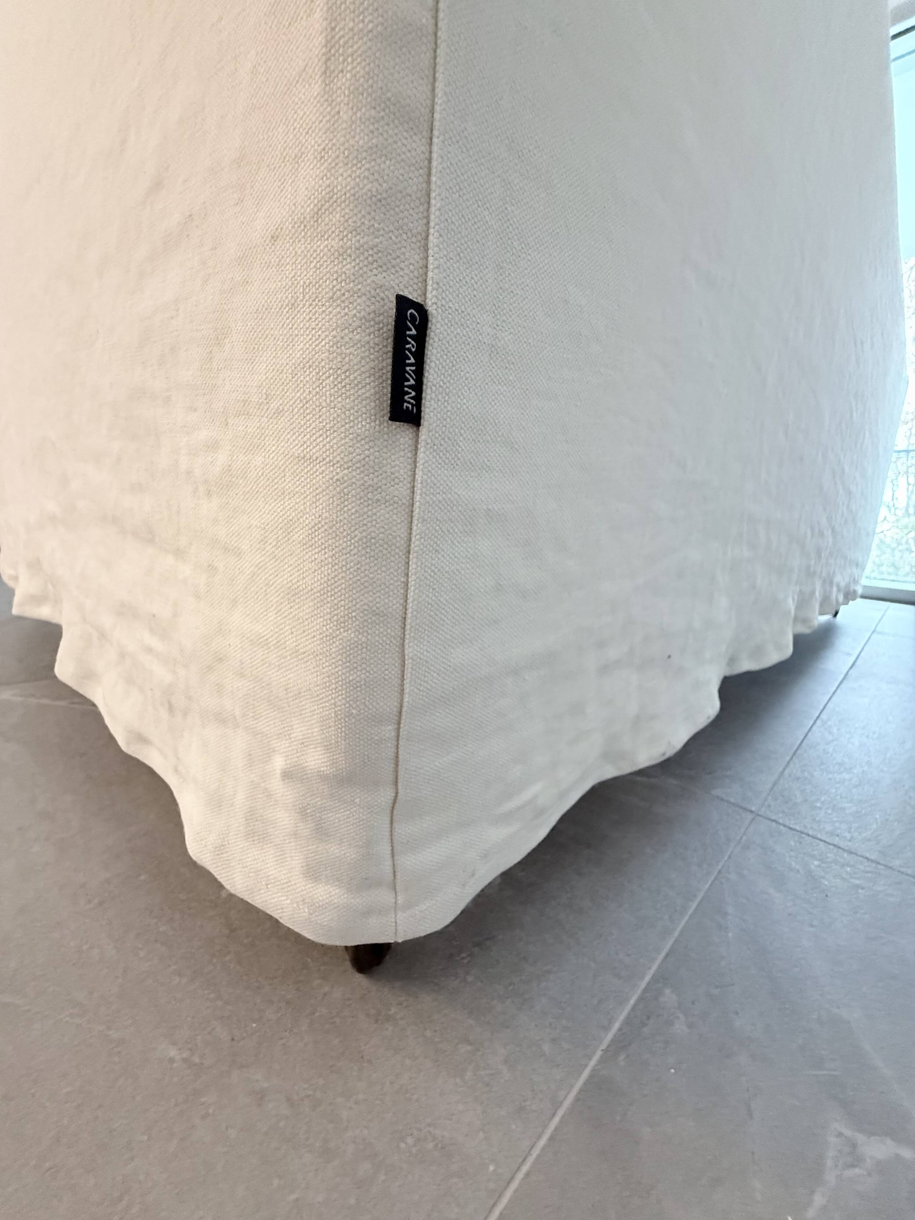 Ivory wild linen Adar caravan sofa