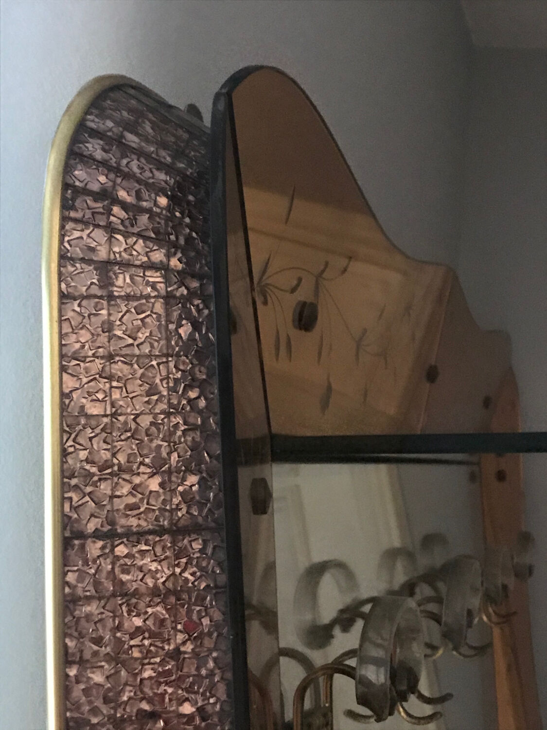 Mirror - venetian art-deco coat holder 126x193cm