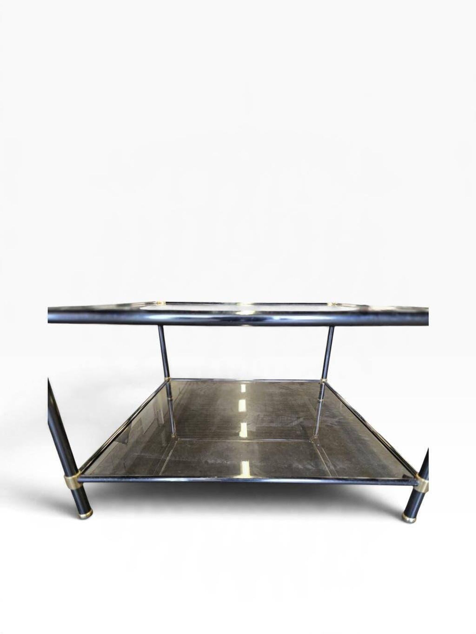 Table basse vintage en verre fumé