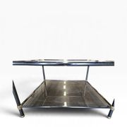 Table basse vintage en verre fumé