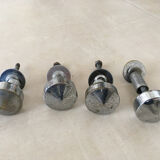 Vintage metal button handles.