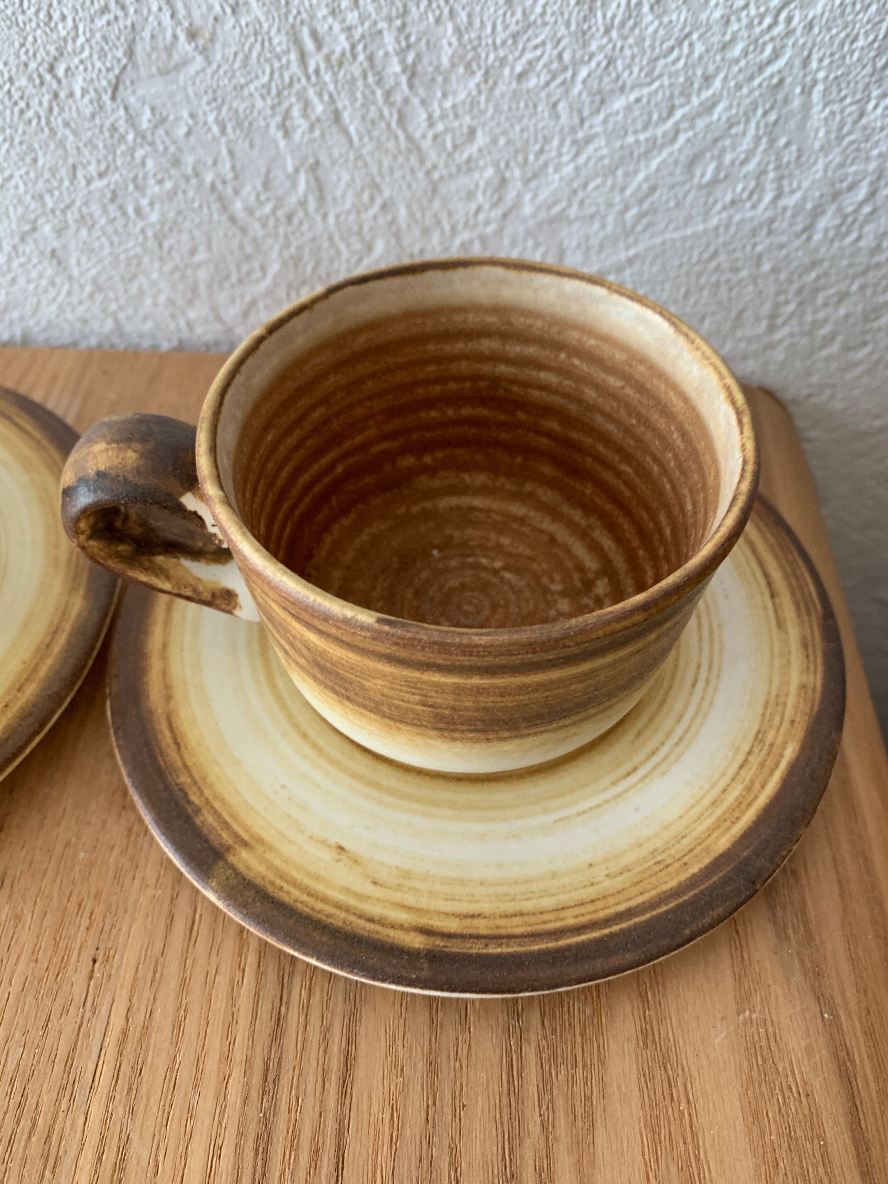 Pair of Longchamp earthenware cups