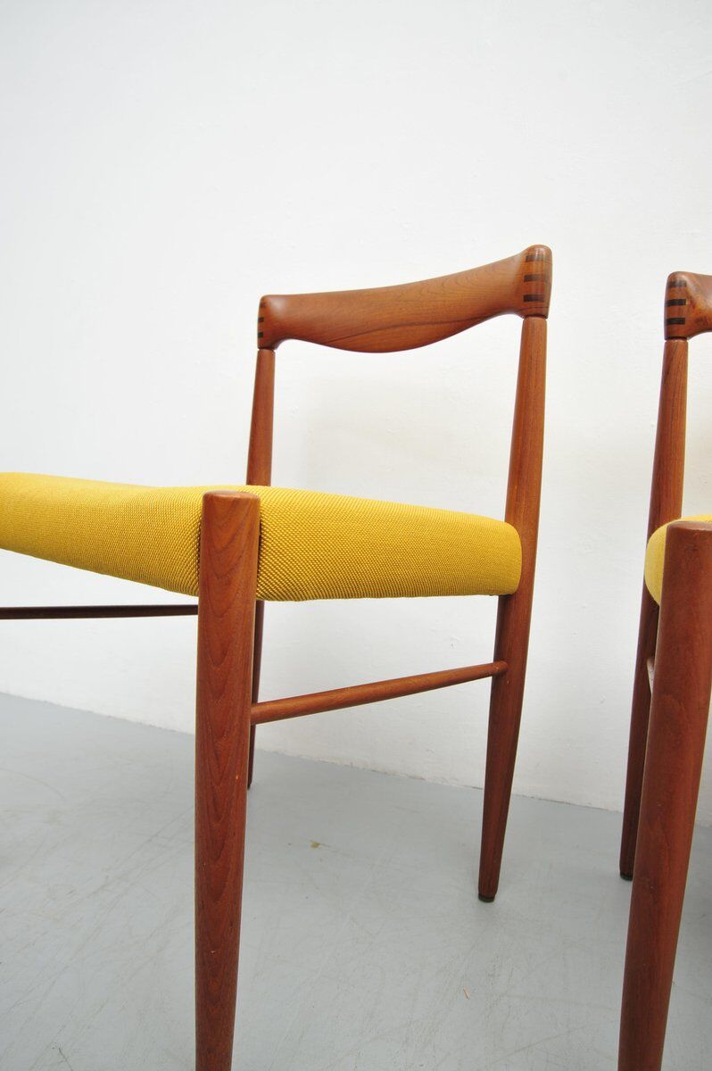 Danish vintage teak dining chairs by HW Klein for Bramin, set of 4