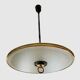 Glass and brass pendant light in the style of Pietro Chiesa, Italy 1970s