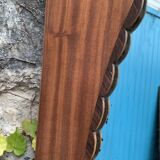 Beveled oval mirror on art deco door Mahogany 79x162
