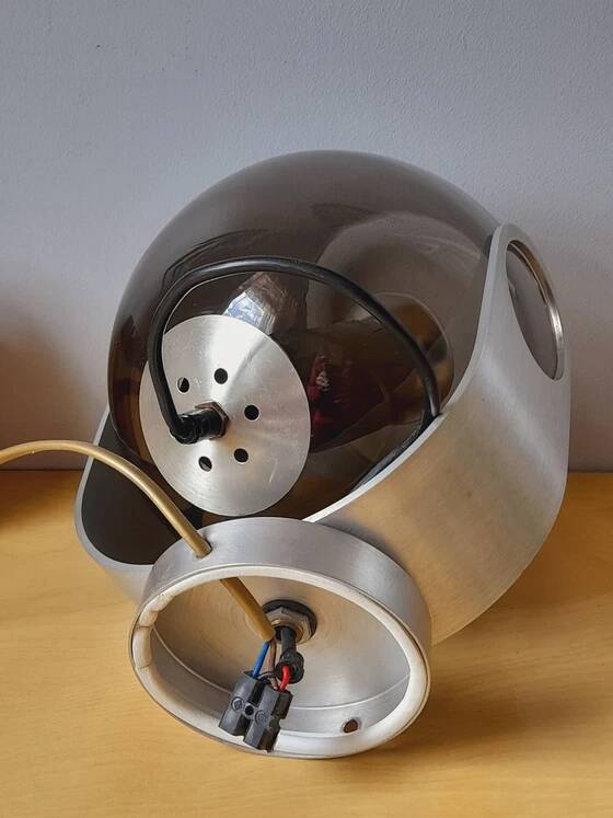 Smoked glass and chrome metal spot lamp from the 70s.