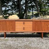 Long teak sideboard by Bramin, Made in Denmark