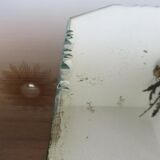 Beveled octagonal mirror, Saint Gobain, Art Deco 40s 50s