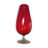 Italy 60s 70s red glass vase