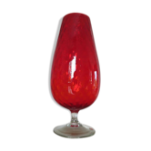 Italy 60s 70s red glass vase
