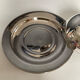 Vintage stainless steel and ceramic bell butter dish