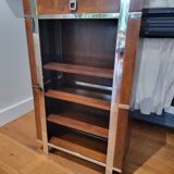 Art Deco style shelf in wood and stainless steel