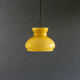 Old yellow glass suspension, mounted with new cable and new socket - circa 1950