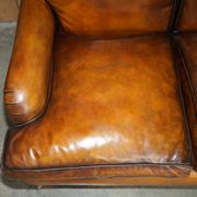 Howard & Son restored leather canapé, width 145 cm